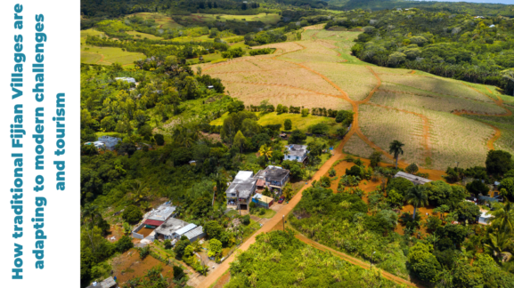 ariel view of traditional Fijian Villages