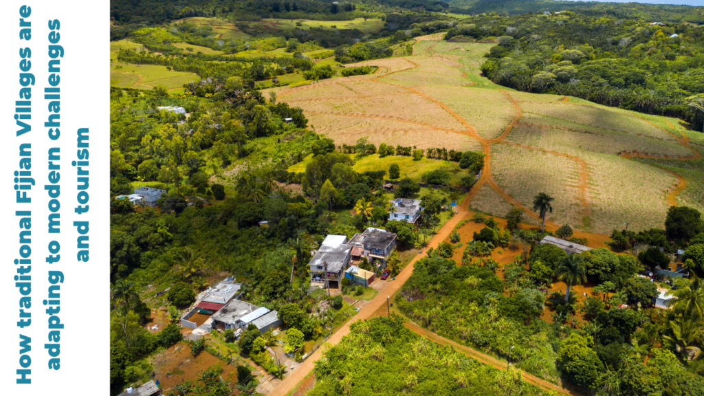ariel view of traditional Fijian Villages